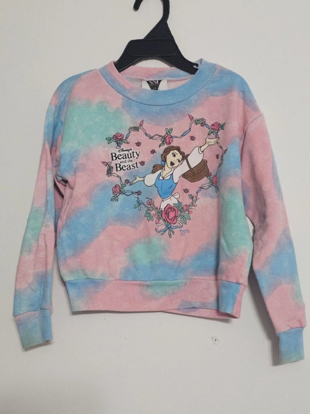 Vintage Kids Beauty and the Beast SSI Long Sleeve Sweater RARE